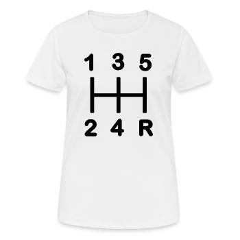 Five-speed gearbox - Women's Breathable T-Shirt - white - Front - AI Model Female 172 dark (172cm)