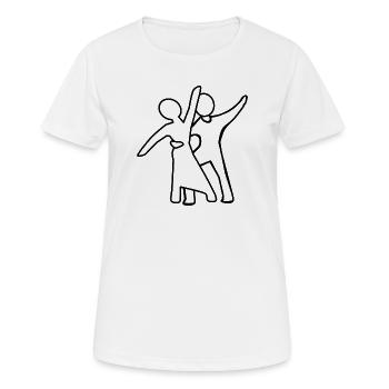 Dance couple Silhouette - Women's Breathable T-Shirt - white - Front - AI Model Female 172 dark (172cm)