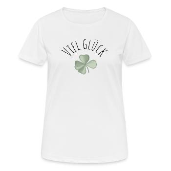 Viel Glück Glueck Kleeblatt - Frauen T-Shirt atmungsaktiv - Weiß - Vorne - AI Model Female 172 dark (172cm)
