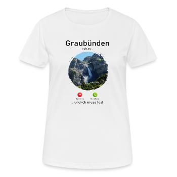 Grisons Naturruf Design - T-shirt respirant Femme - blanc - Devant - AI Model Female 172 dark (172cm)