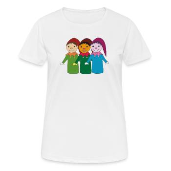 kasper und freunde - Frauen T-Shirt atmungsaktiv - Weiß - Vorne - AI Model Female 172 dark (172cm)