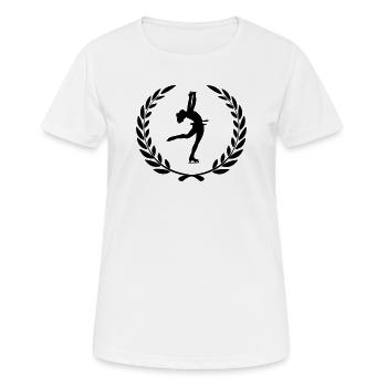 Prix sportif couronne de laurier patinage artistique - T-shirt respirant Femme - blanc - Devant - AI Model Female 172 dark (172cm)
