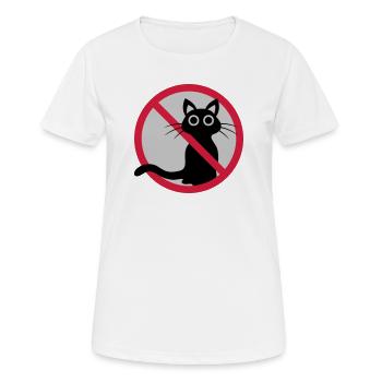 Cat forbidden sign - Women's Breathable T-Shirt - white - Front - AI Model Female 172 dark (172cm)