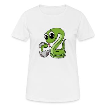 Schlange mit Baby Schlange - Frauen T-Shirt atmungsaktiv - Weiß - Vorne - AI Model Female 172 dark (172cm)