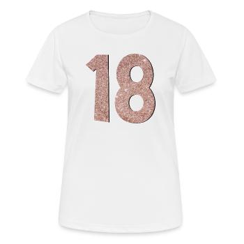 Numéro 18 - 18e anniversaire - dix-huit - T-shirt respirant Femme - blanc - Devant - AI Model Female 172 dark (172cm)