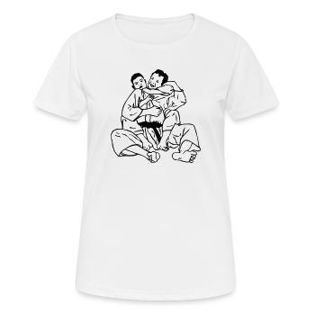 Jiujitsu neck clamp - Women's Breathable T-Shirt - white - Front - AI Model Female 172 dark (172cm)