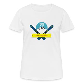 Hautes-pyrénées - T-shirt respirant Femme - blanc - Devant - AI Model Female 172 dark (172cm)
