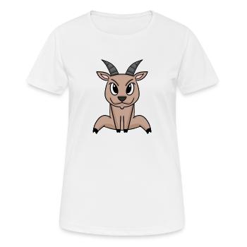 Ziegenbock Bock - Frauen T-Shirt atmungsaktiv - Weiß - Vorne - AI Model Female 172 dark (172cm)