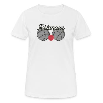 Boules de boules pour bouler avec pétanque de boules boules - T-shirt respirant Femme - blanc - Devant - AI Model Female 172 dark (172cm)