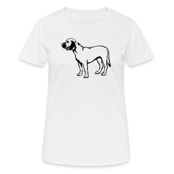 Chien de sueur hanovrien - T-shirt respirant Femme - blanc - Devant - AI Model Female 172 dark (172cm)