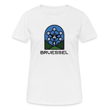 Brüssel - Frauen T-Shirt atmungsaktiv - Weiß - Vorne - AI Model Female 172 dark (172cm)