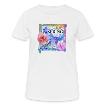Spring flowers | hello spring - Women's Breathable T-Shirt - white - Front - AI Model Female 172 dark (172cm)