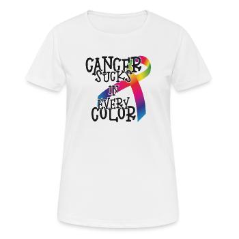 Cancer Awareness All Cancer Sucks In Every Color - Women's Breathable T-Shirt - white - Front - AI Model Female 172 dark (172cm)
