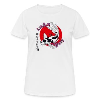 KOI - Frauen T-Shirt atmungsaktiv - Weiß - Vorne - AI Model Female 172 dark (172cm)