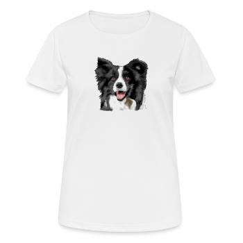 Border Collie - T-shirt respirant Femme - blanc - Devant - AI Model Female 172 dark (172cm)
