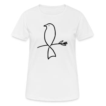 Vogel auf einem Ast - Frauen T-Shirt atmungsaktiv - Weiß - Vorne - AI Model Female 172 dark (172cm)