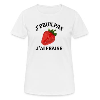 fraise, manger des fraises, saison des fraises - T-shirt respirant Femme - blanc - Devant - AI Model Female 172 dark (172cm)