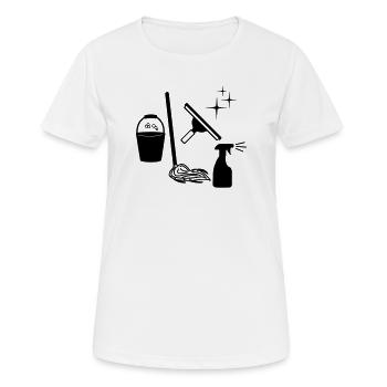 Reiniger Fensterreiniger Logo - Frauen T-Shirt atmungsaktiv - Weiß - Vorne - AI Model Female 172 dark (172cm)