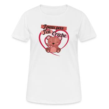 j ai creche - T-shirt respirant Femme - blanc - Devant - AI Model Female 172 dark (172cm)
