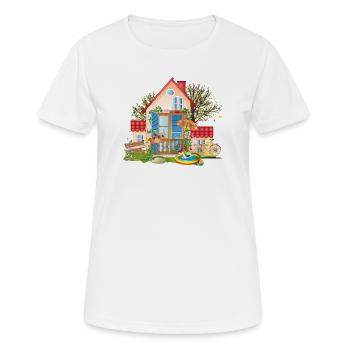 Maison de rêve pour tomber amoureux - Villa avec grand jardin - T-shirt respirant Femme - blanc - Devant - AI Model Female 172 dark (172cm)