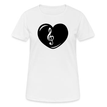 Herz mit Musiktaste - Frauen T-Shirt atmungsaktiv - Weiß - Vorne - AI Model Female 172 dark (172cm)