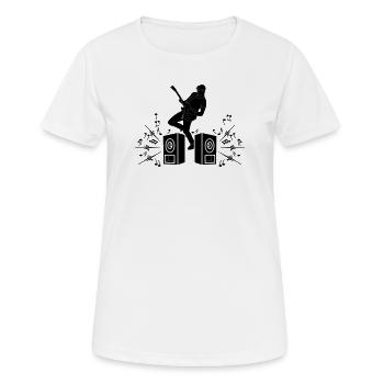 Guitar player with electric guitar - Women's Breathable T-Shirt - white - Front - AI Model Female 172 dark (172cm)