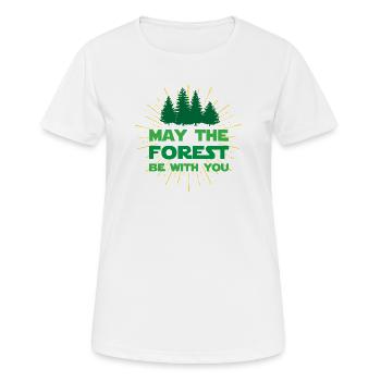 Que la forêt soit avec vous - T-shirt respirant Femme - blanc - Devant - AI Model Female 172 dark (172cm)