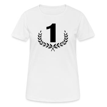Number 1 in laurel wreath - Women's Breathable T-Shirt - white - Front - AI Model Female 172 dark (172cm)