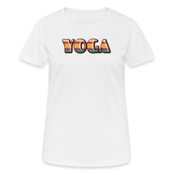 Retro colorful yoga lettering - Women's Breathable T-Shirt - white - Front - AI Model Female 172 dark (172cm)