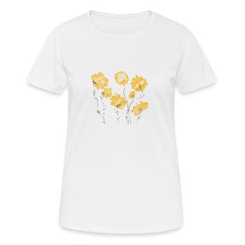 Gelbe Blumen - Frauen T-Shirt atmungsaktiv - Weiß - Vorne - AI Model Female 172 dark (172cm)