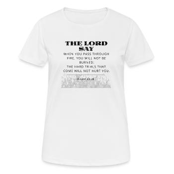 Bibelvers - Frauen T-Shirt atmungsaktiv - Weiß - Vorne - AI Model Female 172 dark (172cm)