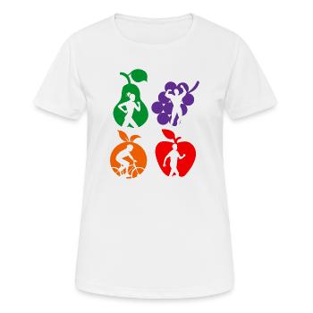 Gesunde Frucht gesunde Sportdiät - Frauen T-Shirt atmungsaktiv - Weiß - Vorne - AI Model Female 172 dark (172cm)