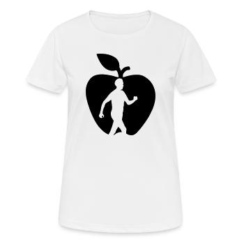 Marcheur de fruits en bonne santé dans la pomme découpée - T-shirt respirant Femme - blanc - Devant - AI Model Female 172 dark (172cm)