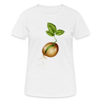 germinating small in the soil - Women's Breathable T-Shirt - white - Front - AI Model Female 172 dark (172cm)