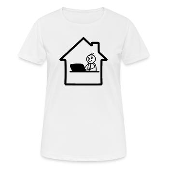 Arbeiten zu Hause einfaches Logo - Frauen T-Shirt atmungsaktiv - Weiß - Vorne - AI Model Female 172 dark (172cm)