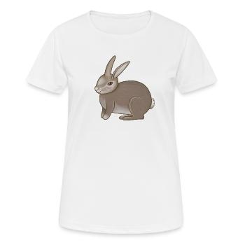 Lapin brun - T-shirt respirant Femme - blanc - Devant - AI Model Female 172 dark (172cm)