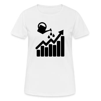 Diagramm mit Gießkanne lässt es wachsen - Frauen T-Shirt atmungsaktiv - Weiß - Vorne - AI Model Female 172 dark (172cm)