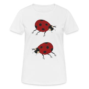 marienkäfer duo - Frauen T-Shirt atmungsaktiv - Weiß - Vorne - AI Model Female 172 dark (172cm)