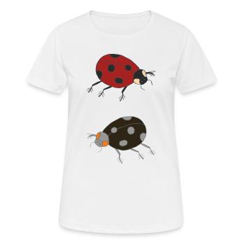 marienkäfer duo farbig - Frauen T-Shirt atmungsaktiv - Weiß - Vorne - AI Model Female 172 dark (172cm)