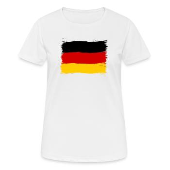 Deutschland Farben schwarz rot gold - Frauen T-Shirt atmungsaktiv - Weiß - Vorne - AI Model Female 172 dark (172cm)