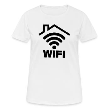 WIFI connection in the house - Women's Breathable T-Shirt - white - Front - AI Model Female 172 dark (172cm)