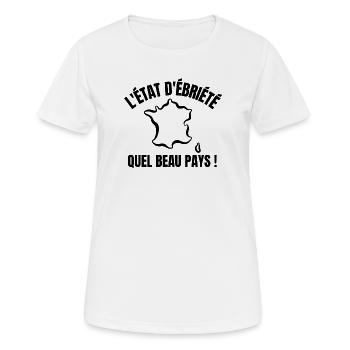 alcool, alcool humour, buveur de compétition - T-shirt respirant Femme - blanc - Devant - AI Model Female 172 dark (172cm)