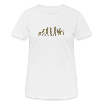Évolution de Gamer Gambler Nerd Geek Progamer - T-shirt respirant Femme - blanc - Devant - AI Model Female 172 dark (172cm)