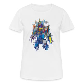Cyber Android Abstrakt - Frauen T-Shirt atmungsaktiv - Weiß - Vorne - AI Model Female 172 dark (172cm)