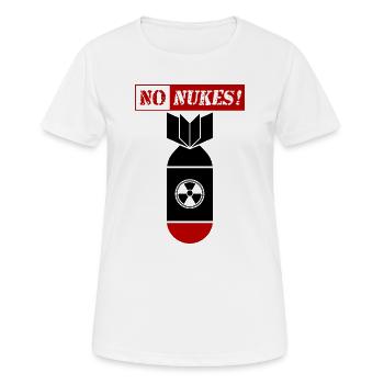 PAS D'| NUKES PAS DE | NUKE PAS DE | NUCLÉAIRE PAS DE GUERRE ! - T-shirt respirant Femme - blanc - Devant - AI Model Female 172 dark (172cm)