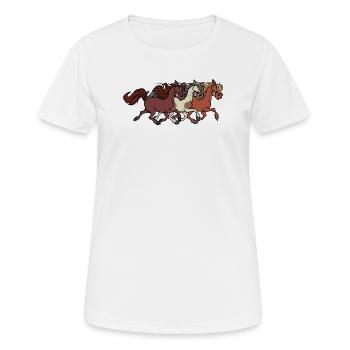 Galopp Islandpferde Hengst Pferde Pferdenarr - Frauen T-Shirt atmungsaktiv - Weiß - Vorne - AI Model Female 172 dark (172cm)