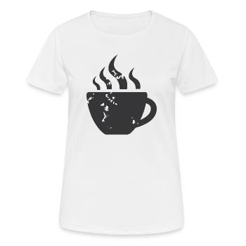 Café Café Amis Gastro Bistro Symbole Icône - T-shirt respirant Femme - blanc - Devant - AI Model Female 172 dark (172cm)