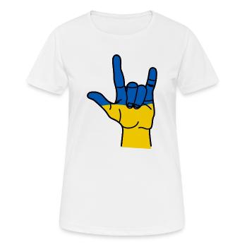 Respect de l’ukraine - T-shirt respirant Femme - blanc - Devant - AI Model Female 172 dark (172cm)
