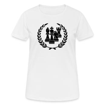 Pièces d’échecs en couronne de laurier - T-shirt respirant Femme - blanc - Devant - AI Model Female 172 dark (172cm)