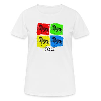 Chevaux Étalon Disant Chevaux Islandais Cheval Amour Tölt - T-shirt respirant Femme - blanc - Devant - AI Model Female 172 dark (172cm)